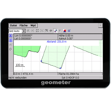 geometr, geometer, präzise GPS-Flächenmessung, präzis, Messung, GPS, Fläche, Länge