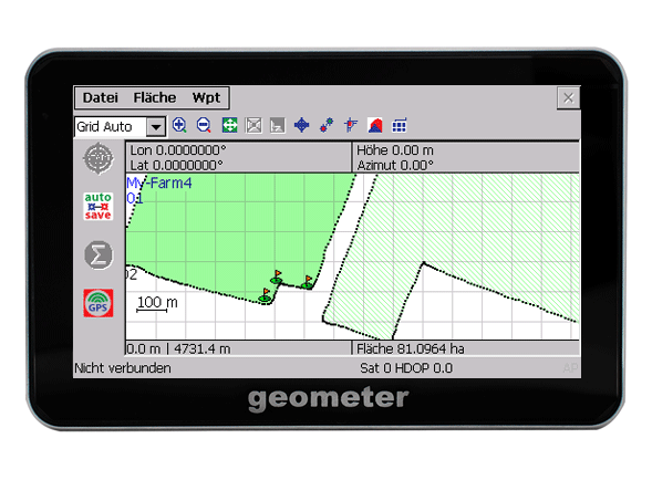 geometr, geometer, präzise GPS-Flächenmessung, präzis, Messung, GPS, Fläche, Länge