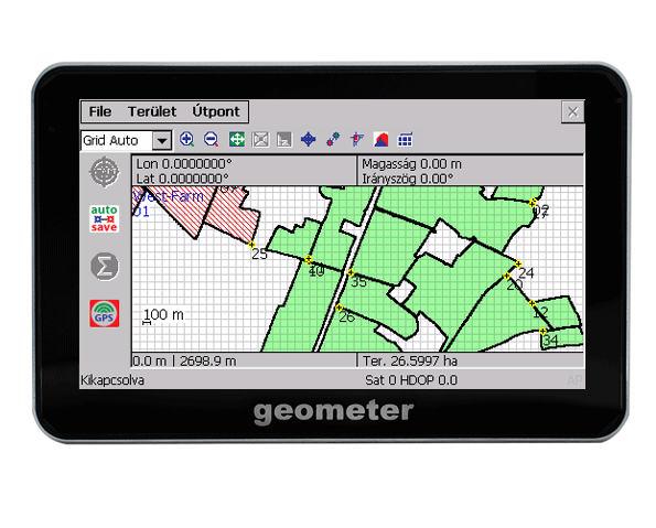 GeoMéter - a mezők területének pontos GPS lemérése, gps mapper